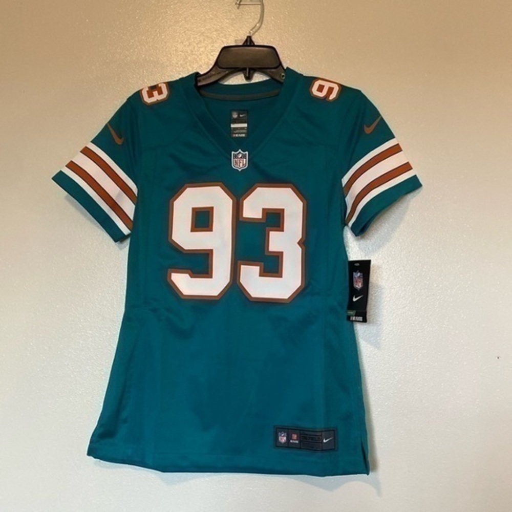 Nike NFL players  on field  93 SUH Miami Dolphins v neck jersey shirt small